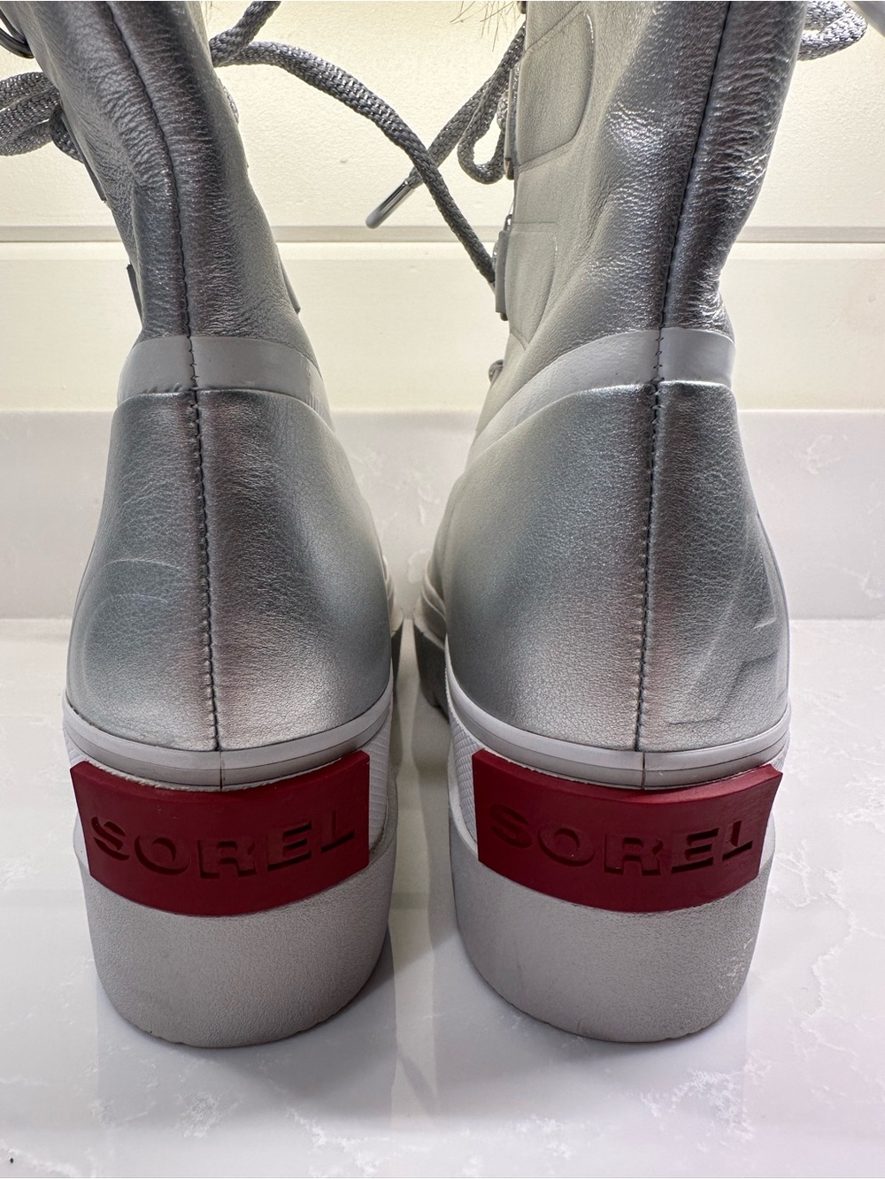 SOREL Women's Joan of Arctic Next Waterproof Boots Silver Metallic Size 7 Sample - Picture 5 of 15